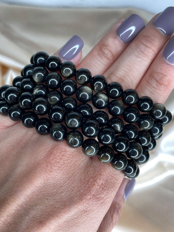 Golden Sheen Obsidian Bracelet