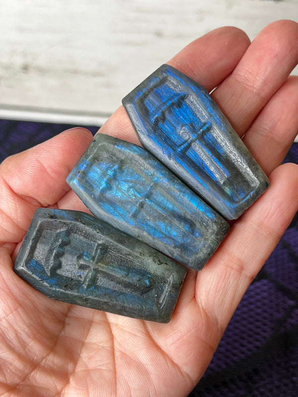 Labradorite Coffin Carving