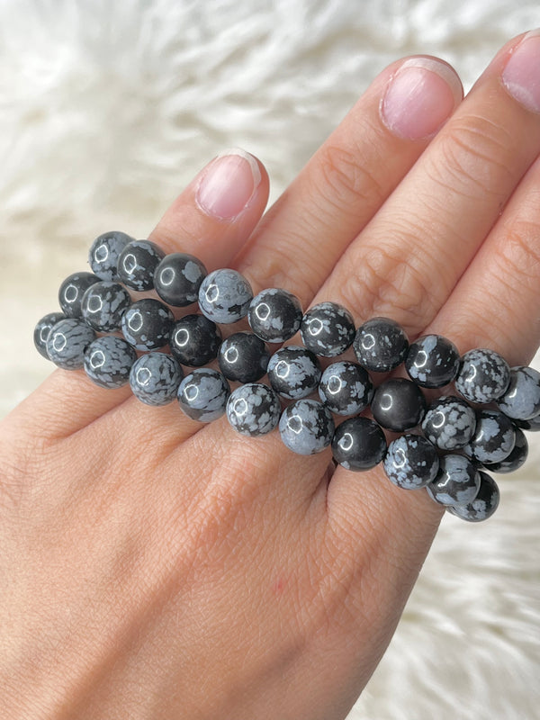 Snowflake Obsidian Bracelet