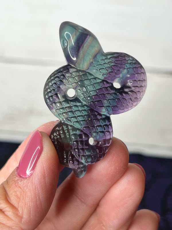 Fluorite Snake Carving