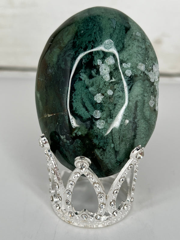 Moss Agate Palm Stone & Heart