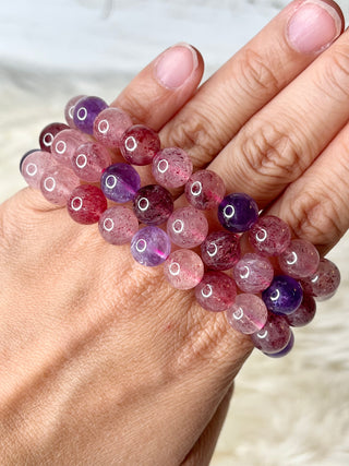 Strawberry Quartz X Amethyst Bracelet