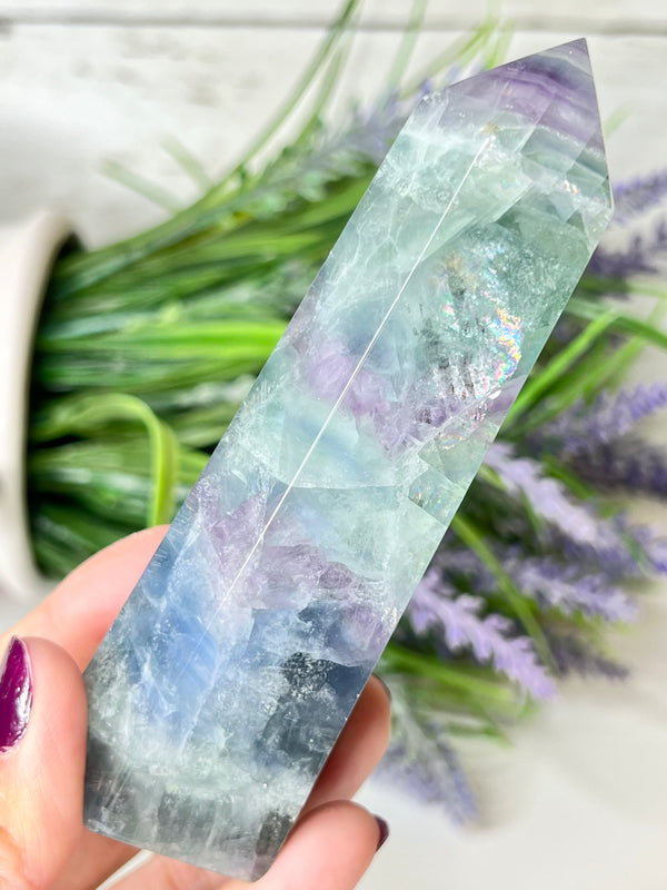 Rainbow Fluorite Point