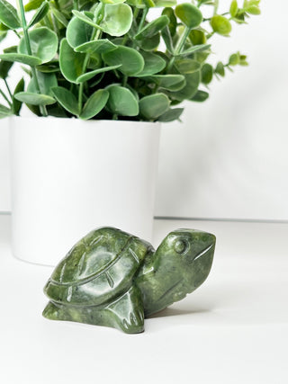 Green Jade Turtle Carving