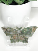 Moss Agate Butterfly Carving