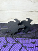 Black Obsidian Witch on Broom Carving