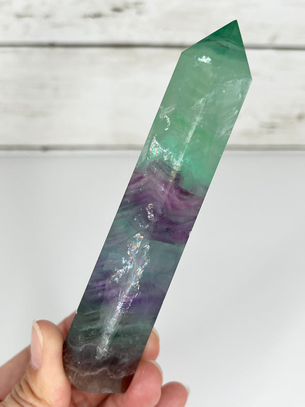 Rainbow Fluorite Point