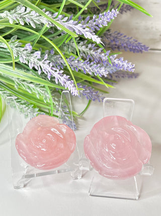 Rose Quartz Flower Carving