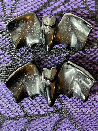 Black Obsidian Bat Carving