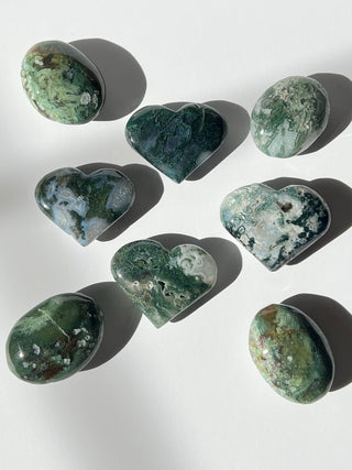 Moss Agate Palm Stone & Heart