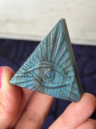 Labradorite Evil Eye Carving