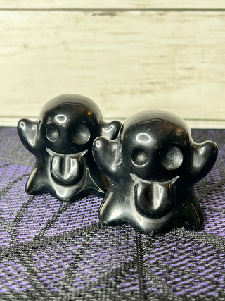 Black Obsidian Silly Ghost Carving